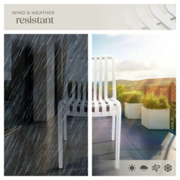 Tectake Garden Chairs Alcudia - Durable, Stackable And Weather-Resistant - Cream - Set Of 4 - thumbnail 7