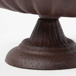 Homescapes Brown Decorative Birds Scalloped Oval Bird Bath Cast Iron - thumbnail 5