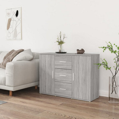 Vidaxl Sideboard Grey Sonoma 91X29.5X65 Cm Engineered Wood - image 1