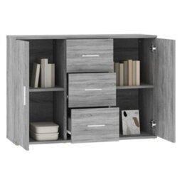 Vidaxl Sideboard Grey Sonoma 91X29.5X65 Cm Engineered Wood - thumbnail 4