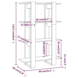 Berkfield Book Cabinet/room Divider Sonoma Oak 80X30X123.5 Cm - thumbnail 7