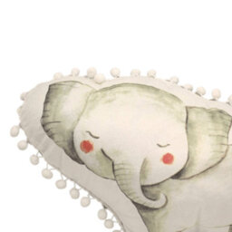 Bravich Little Moments Nursery Elephant Pom Pom Filled Cushion 49Cm - thumbnail 4