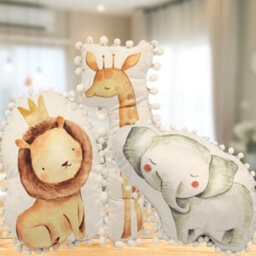Bravich Little Moments Nursery Elephant Pom Pom Filled Cushion 49Cm - thumbnail 3
