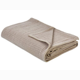 Beliani Bedspread Ragala Cotton 200 X 220 Cm Taupe - thumbnail 1