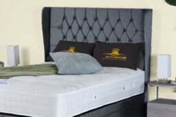 UKBEDFURNITURE Edwina Plush Steel End Opening Divan Ottoman Bed With 54 Inch Headboard - thumbnail 3