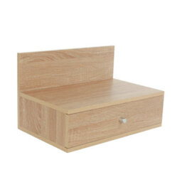 Core Products Pair Of Kelly Oak Effect Wall-Mounted Bedside Cabinets With Drawer - Modern Floating Bedside Tables - thumbnail 4