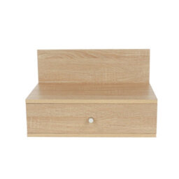 Core Products Pair Of Kelly Oak Effect Wall-Mounted Bedside Cabinets With Drawer - Modern Floating Bedside Tables - thumbnail 3