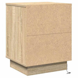Berkfield Modern Bedside Cabinet With Led Lights Sonoma Oak 39X34.5X50 Cm - thumbnail 8