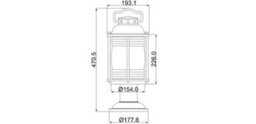 Elstead Ashland Bay 1 Light Medium Outdoor Pedestal Lantern Zinc Ip44, E27 - thumbnail 2