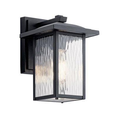 Luminosa Lighting Elstead Kichler Cappanna Small Outdoor Wall Lantern Traditional Textured Black Ip44 1X E27 - image 1