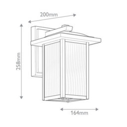 Luminosa Lighting Elstead Kichler Cappanna Small Outdoor Wall Lantern Traditional Textured Black Ip44 1X E27 - thumbnail 3