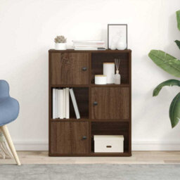 Berkfield Bookcase Brown Oak 60X24X76.5 Cm Engineered Wood - thumbnail 3