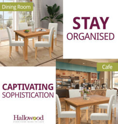 Hallowood Furniture Camberley Oak Butterfly Extending Dining Table With 4 Straight Back Fabric Chairs In Beige - thumbnail 6