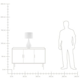 Wyld And Coco 60Cm Table Lamp - White Porcelain Teardrop Base With Beige Faux Silk Drum Shade - thumbnail 9