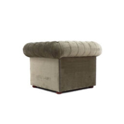 Chesterfield Low Back Club Armchair Velluto Sage Real Fabric In Classic Style - thumbnail 9