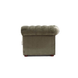Chesterfield Low Back Club Armchair Velluto Sage Real Fabric In Classic Style - thumbnail 8