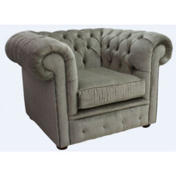 Chesterfield Low Back Club Armchair Velluto Sage Real Fabric In Classic Style - thumbnail 5