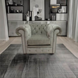 Chesterfield Low Back Club Armchair Velluto Sage Real Fabric In Classic Style - thumbnail 4