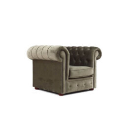 Chesterfield Low Back Club Armchair Velluto Sage Real Fabric In Classic Style - thumbnail 7