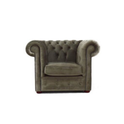 Chesterfield Low Back Club Armchair Velluto Sage Real Fabric In Classic Style - thumbnail 6