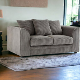 BlissFurniture Ltd Bliss Furniture Grey Jumbo Cord 2 Seater Sofa  Compact Size With Scatter Back Cushions - thumbnail 4