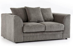 BlissFurniture Ltd Bliss Furniture Grey Jumbo Cord 2 Seater Sofa  Compact Size With Scatter Back Cushions - thumbnail 1