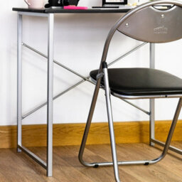 Harbour Housewares 2X Padded Folding Chairs - Black/silver - Metal Frame Easy Store Portable Folding Seats - thumbnail 6