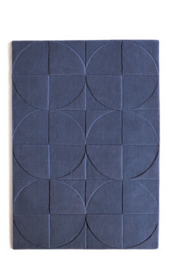Geometric Wool Rug, Modern Rug, Optical/ (3D) Rug, Handmade Luxurious Rug For Bedroom, & Dining Room-120Cm X 170Cm - image 1
