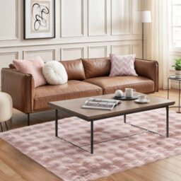 Deluxe Faux Fur Rug In Blush Pink - thumbnail 2