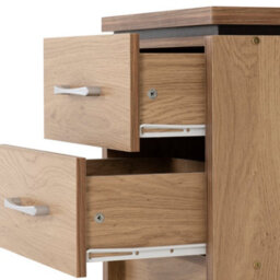 Seconique Charles 2 Drawer Bedside Nightstand Chest In Oak Veneer With Dark Walnut Trim - thumbnail 7