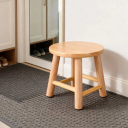 Wooden Step Stool Small Round Shoe Stool Footrest Kids Seat - thumbnail 1