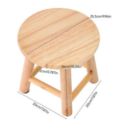 Wooden Step Stool Small Round Shoe Stool Footrest Kids Seat - thumbnail 2
