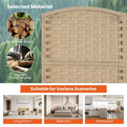 Gainoom 6-Panel Room Divider Tall Folding Privacy Screen Fully Assembled Partition Screen Beige - thumbnail 8