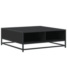 Berkfield Coffee Table Black 80X80X30 Cm Engineered Wood And Metal - thumbnail 2