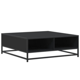Berkfield Coffee Table Black 80X80X30 Cm Engineered Wood And Metal - thumbnail 7