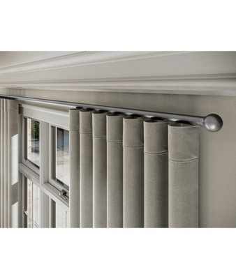28mm Styleline Gliding Curtain Pole Set With Ball End - Silver, 320Cm - image 1