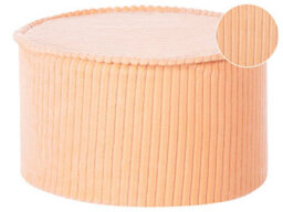 Wyld And Coco Round Pouffe Peach Pink Cotton Velvet Corduroy Ribbed Removable Cover 40 X 25 Cm - thumbnail 3