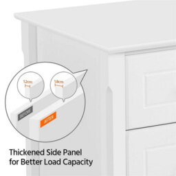 Whitex2 3-Drawer Wooden Side Table With Metal Knobs And Sturdy Structure For Bedroom - thumbnail 5