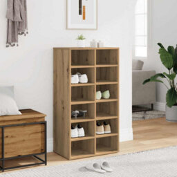 Vidaxl Shoe Rack Artisan Oak 54X34X100.5 Cm Engineered Wood - thumbnail 1