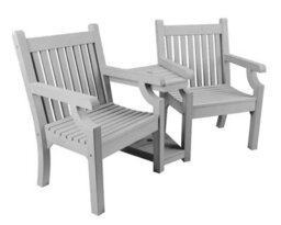 Winawood Sandwick Wood Effect Love Seat - Stone Grey - thumbnail 2