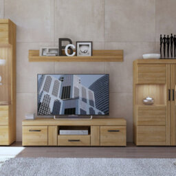 Furniture To Go Cortina 2 Door 1 Drawer Wide Tv Cabinet In Grandson Oak - thumbnail 5