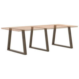 Berkfield Dining Table Legs V-Shape 3 Pcs Natural Steel 90X(72-73.3) Cm Steel - thumbnail 8