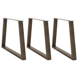 Berkfield Dining Table Legs V-Shape 3 Pcs Natural Steel 90X(72-73.3) Cm Steel