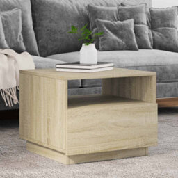 Berkfield Coffee Table With Led Lights Sonoma Oak 50X49X40 Cm - thumbnail 1