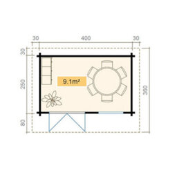 Norland Newark 2 - 2.5M X 4.0M - 70mm Wall Logs - thumbnail 3