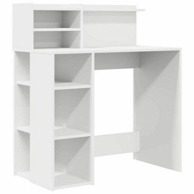 Berkfield Modern Desk With Storage White 90X48X101.5 Cm Engineered Wood - image 1
