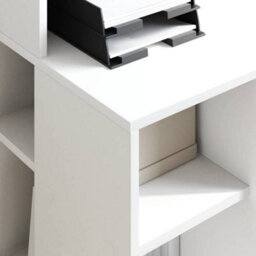 Berkfield Modern Desk With Storage White 90X48X101.5 Cm Engineered Wood - thumbnail 4