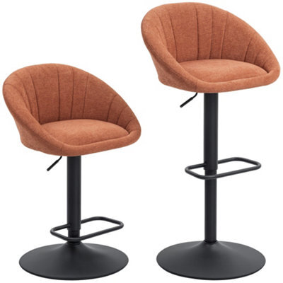 Wyld Haus Lovake Mile Fabric Orange Relaxed Tub Bar Stools Set Of 2 With Curved Seat And Adjustable Height - image 1