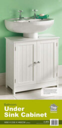 Double-Door Floor Cabinet For Bathroom Storage, Organizer Chest Cupboard, Easy Flat-Pack Assembly - thumbnail 2