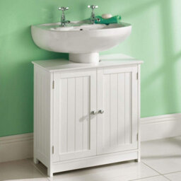 Double-Door Floor Cabinet For Bathroom Storage, Organizer Chest Cupboard, Easy Flat-Pack Assembly - thumbnail 4